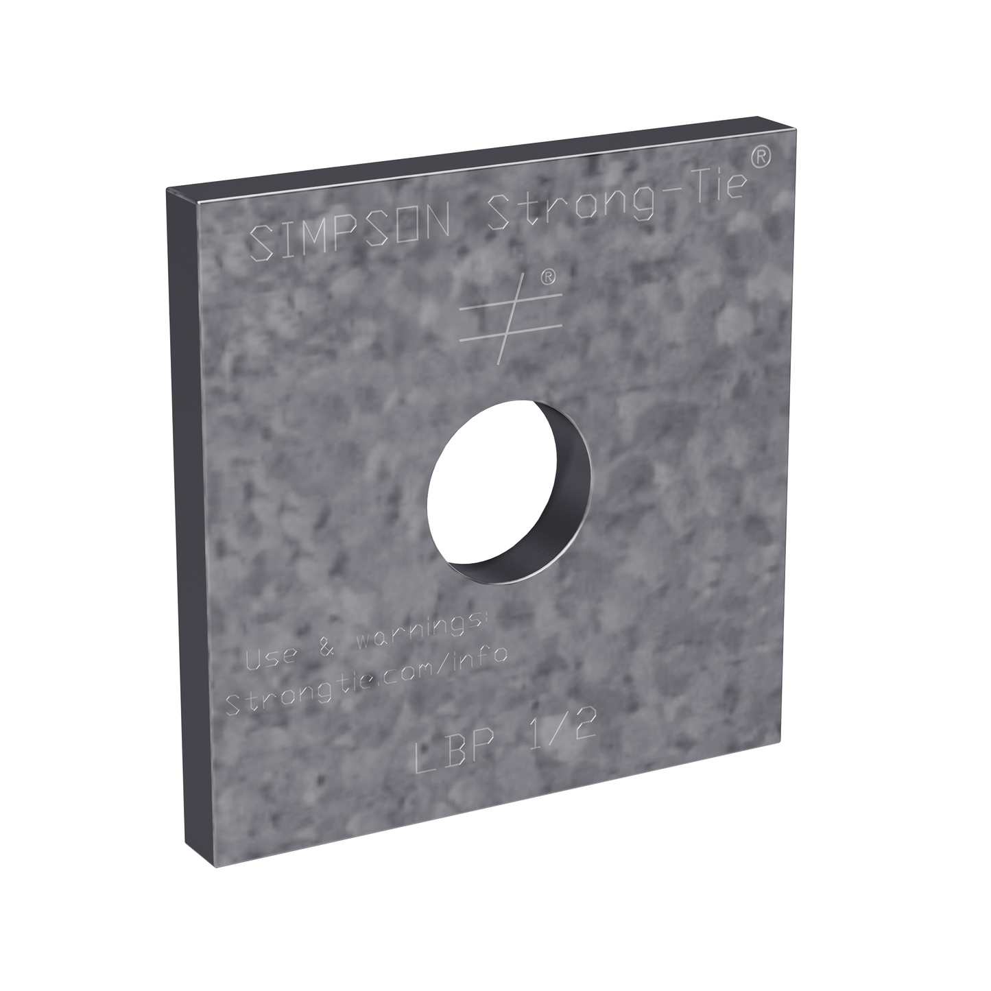 Simpson Strong-Tie LBP 1/2 LBP 2 in. x 2 in. Galvanized Bearing Plate for 1/2-in. Dia. Anchor Bolt