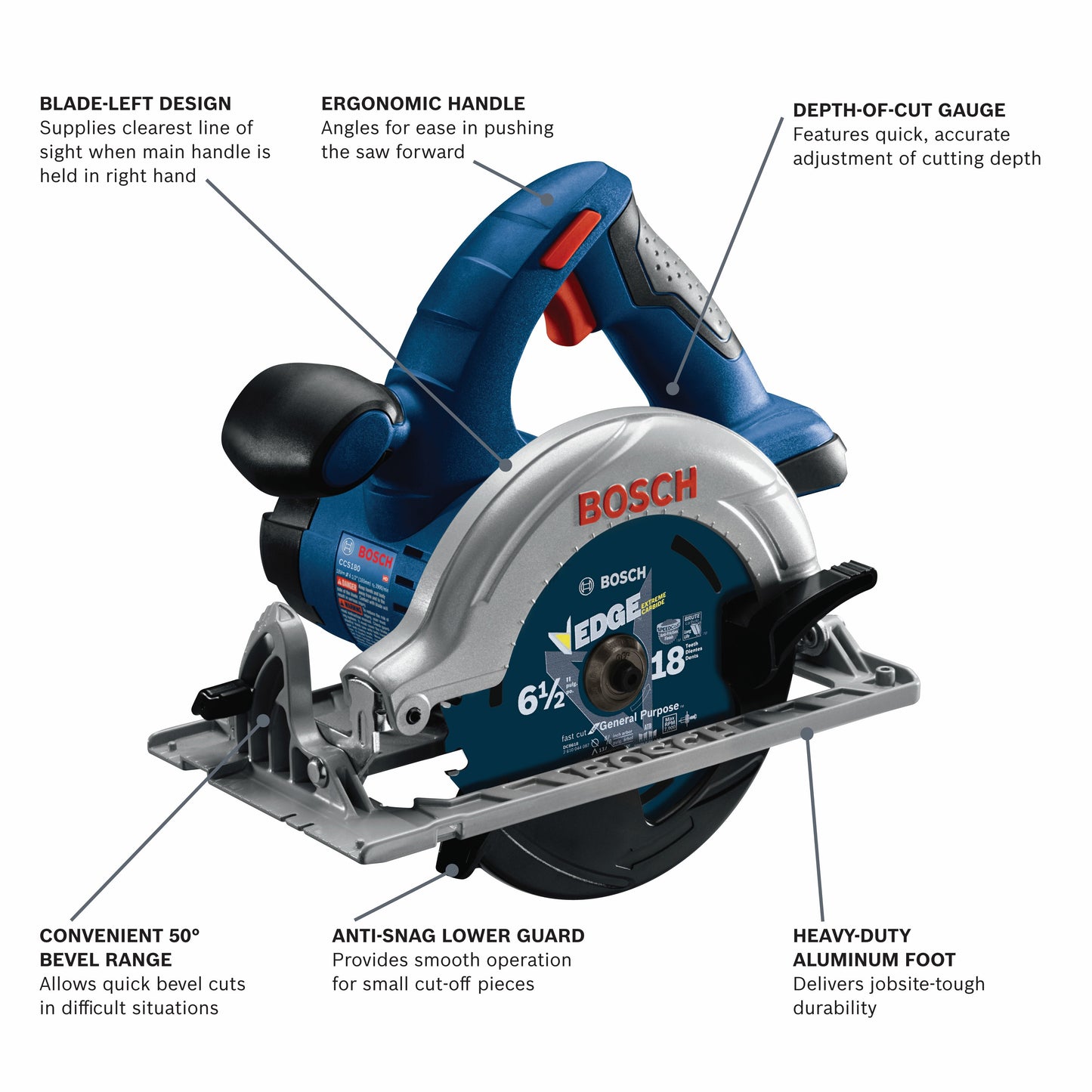 BOSCH CCS180B 18V 6-1/2 In. Blade Left Circular Saw (Bare Tool)