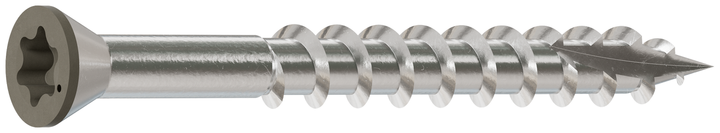 Simpson Strong-Tie T07162FT70GR Trim-Head Screw, 6-Lobe Drive — #7 x 1-5/8 in. T-15 Type 316, Gray (70-Qty) (Pack of 600)
