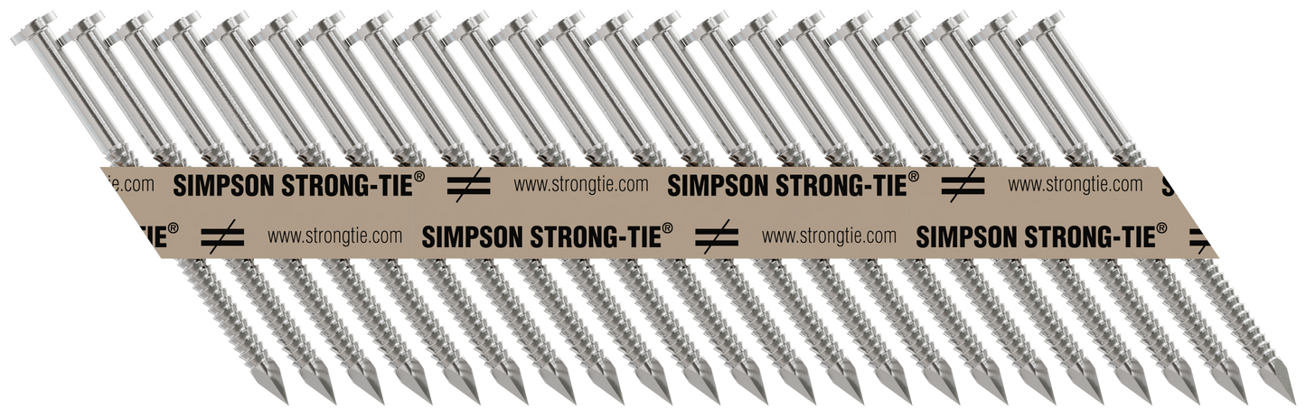 Simpson Strong-Tie T9A250MCN Strong-Drive® 33° SCNR™ RING-SHANK CONNECTOR Nail — 2-1/2 in. x .148 in. Type 316 (1000-Qty) (Pack of 144)