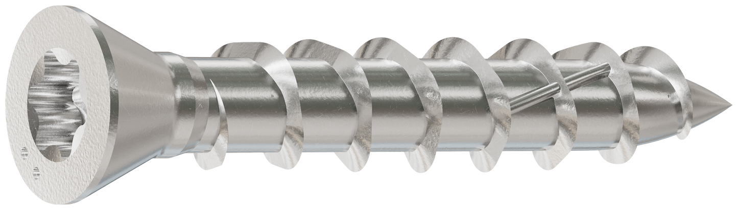 Simpson Strong-Tie T07100WP1 Deck-Drive™ DWP WOOD SS Screw — #7 x 1 in. T15, Trim Head, Type 316 (1 lb.)