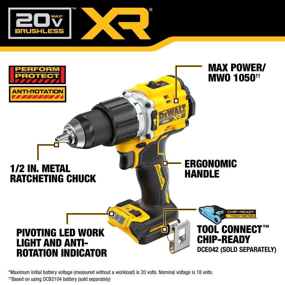 DeWalt DCD806B 20V MAX XR Hammer Drill - Bare