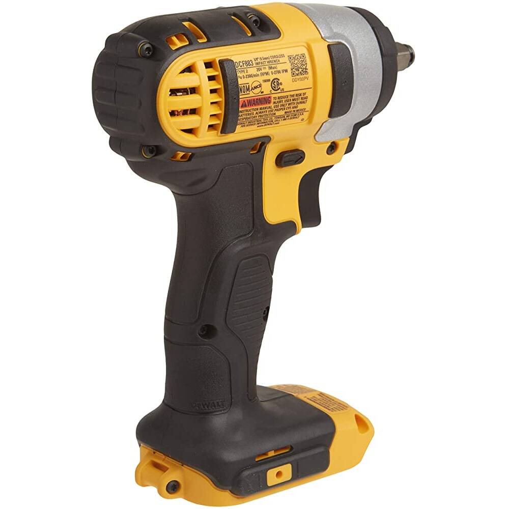 Dewalt DCF883B 20V MAX Brushed Lithium-Ion 3/8 in. Cordless Impact Wrench with Hog Ring (Tool Only)