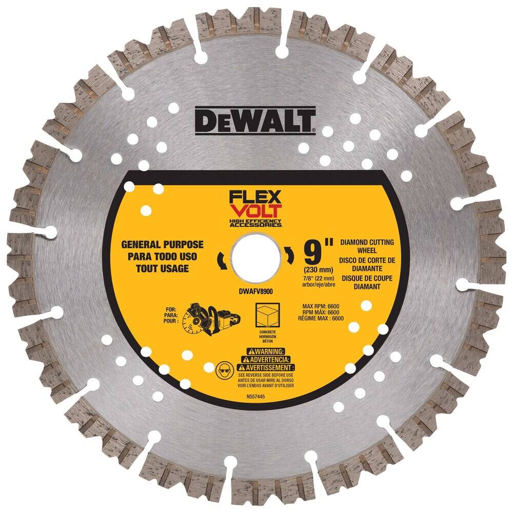 DEWALT DWAFV8900 9" FLEXVOLT Diamond Cutting Wheel
