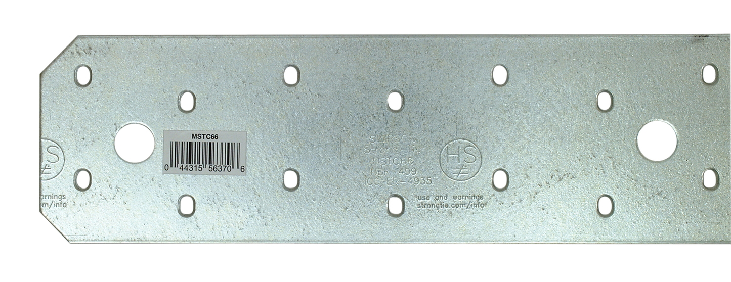 Simpson Strong-Tie MSTC66 MSTC 65-3/4 in. 14-Gauge Galvanized Medium Strap (Pack of 500)