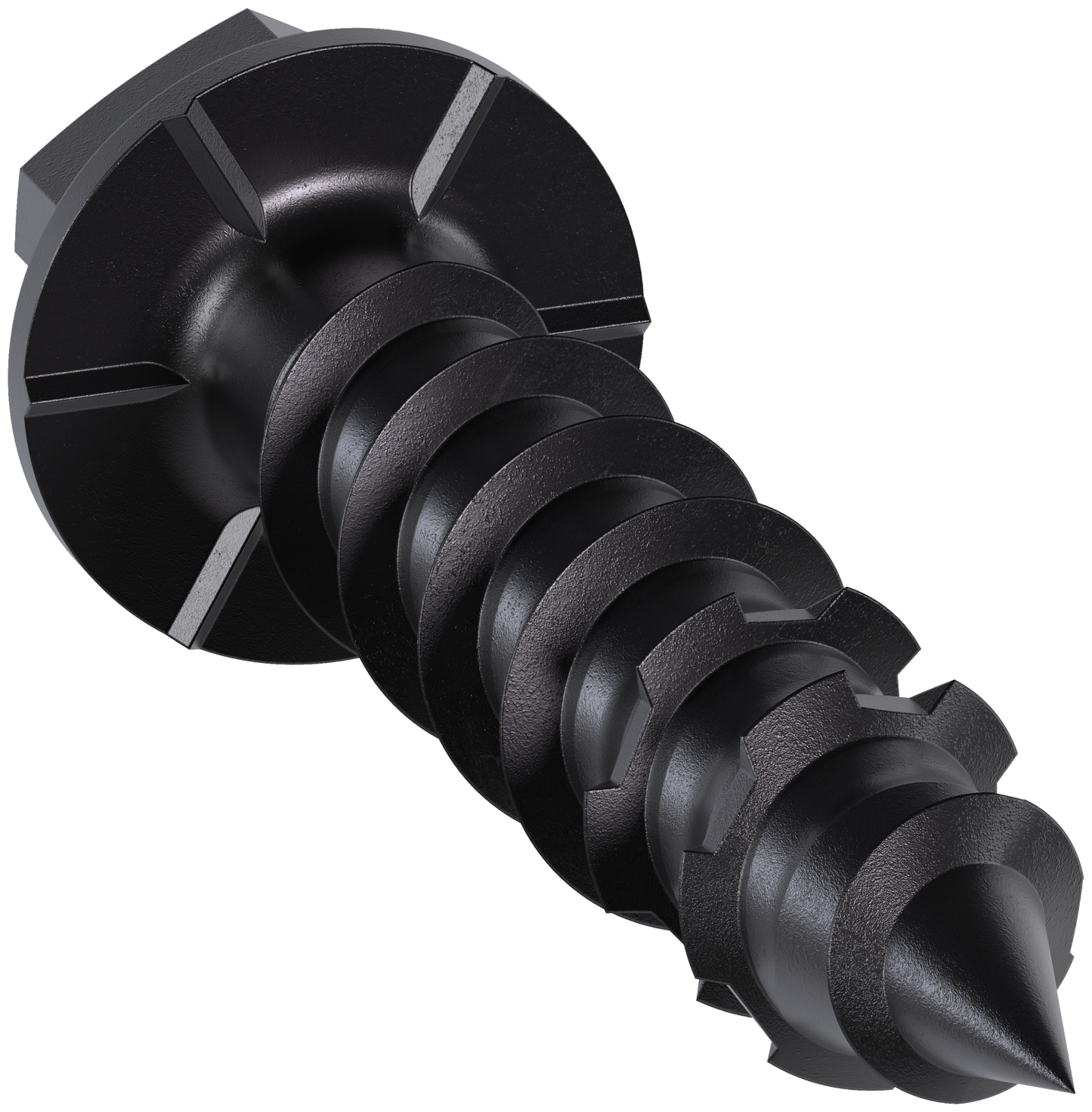 Simpson Strong-Tie TNTBL25114H Titen Turbo™ — 1/4 in. x 1-1/4 in. Hex-Head Concrete and Masonry Screw, Black (100-Qty) (Pack of 16)