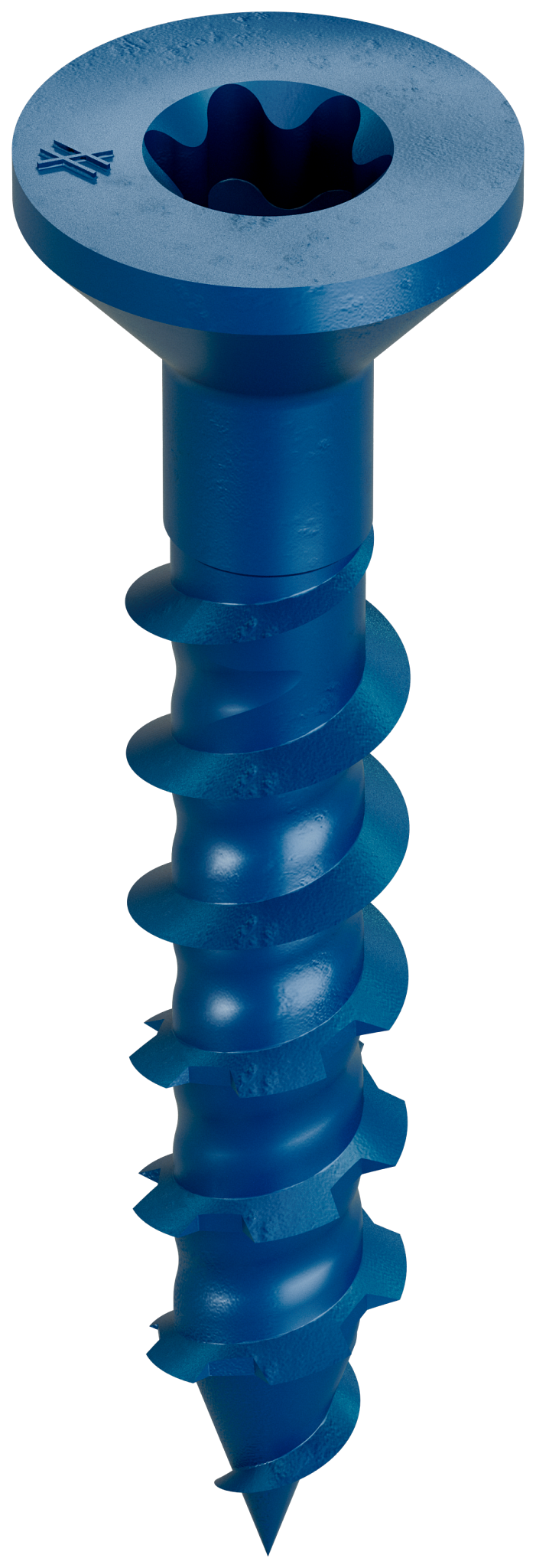 Simpson Strong-Tie TNT18114TFC8 Titen Turbo™ — 3/16 in. x 1-1/4 in. 6-Lobe Flat-Head Concrete and Masonry Screw, Blue (8-Qty) (Pack of 20)