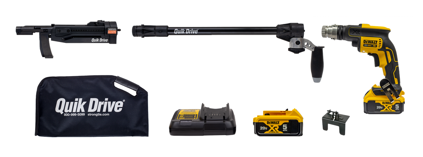 Simpson Strong-Tie PRO300SG2DC2K Quik Drive® Cordless PRO300SG2 Decking System w/ DeWalt® 2000 RPM Screwdriver Motor (Pack of 60)