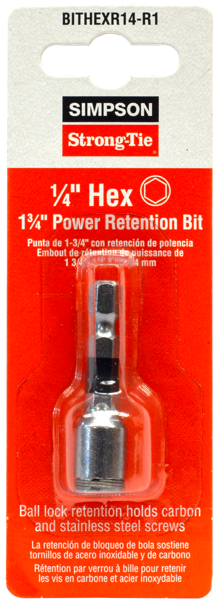 Simpson Strong-Tie BITHEXR14-R1 1/4-in. Hex Drive 1-3/4 in. Power Bit (Pack of 3600)