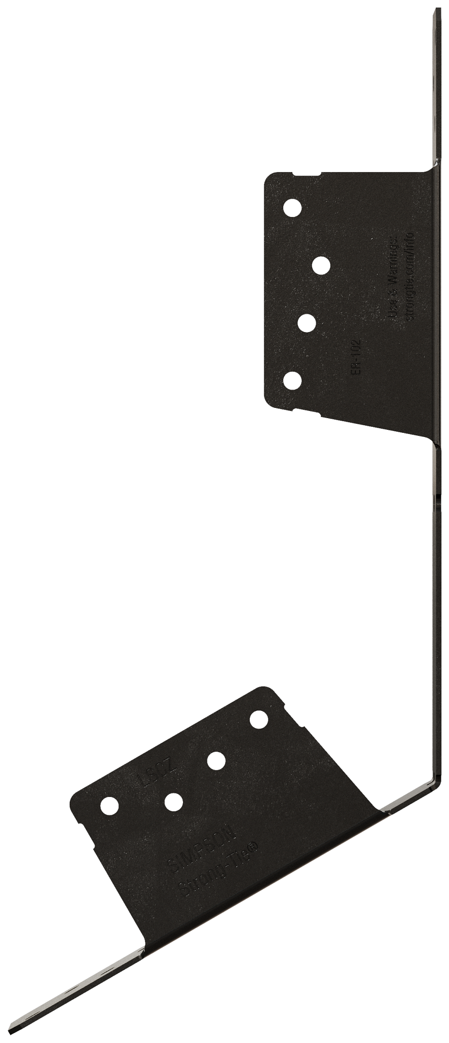 Simpson Strong-Tie LSCPC Outdoor Accents® LSCPC 18-Gauge ZMAX®, Black Powder-Coated Adjustable Stringer Connector (Pack of 24)