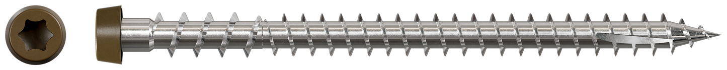 Simpson Strong-Tie DCU234S316BR01 Deck-Drive™ DCU COMPOSITE Screw (Collated) — #10 x 2-3/4 in. Type 316, Brown 01 (1000-Qty) (Pack of 100)