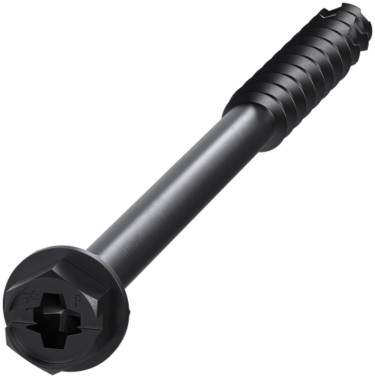 Simpson Strong-Tie TNTBL25400H Titen Turbo™ — 1/4 in. x 4 in. Hex-Head Concrete and Masonry Screw, Black (100-Qty)