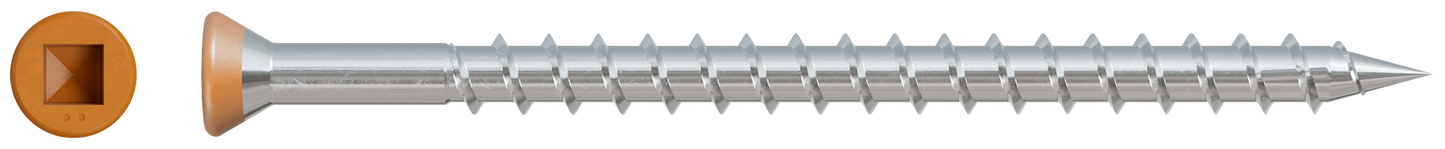 Simpson Strong-Tie DTH212S305TN04 Trim-Head Screw — Sharp Point (Collated) — #7 x 2-1/2 in. #2 Square Type 305 Tan 04 (1000-Qty)