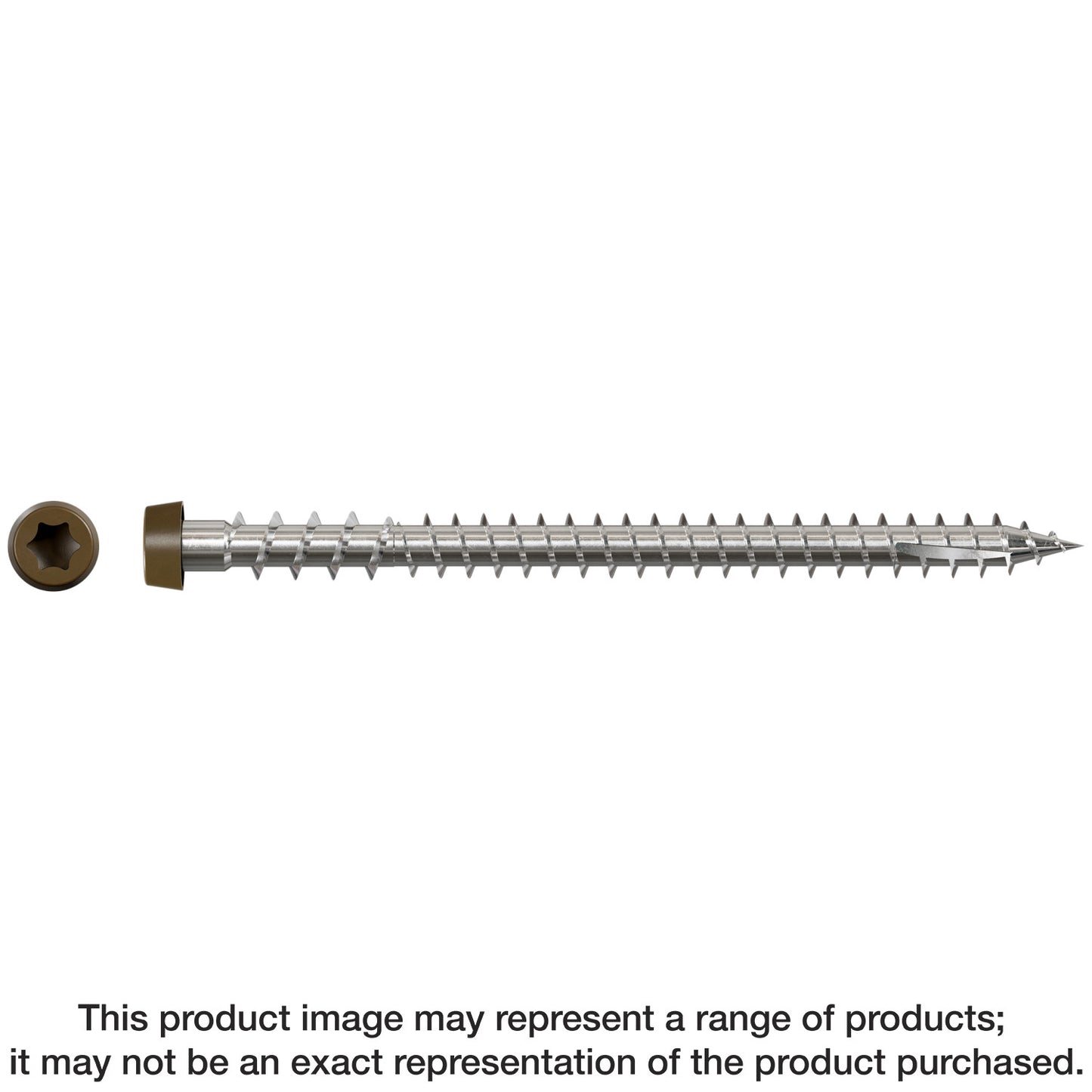 Simpson Strong-Tie DCU234S316BR01 Deck-Drive™ DCU COMPOSITE Screw (Collated) — #10 x 2-3/4 in. Type 316, Brown 01 (1000-Qty) (Pack of 100)