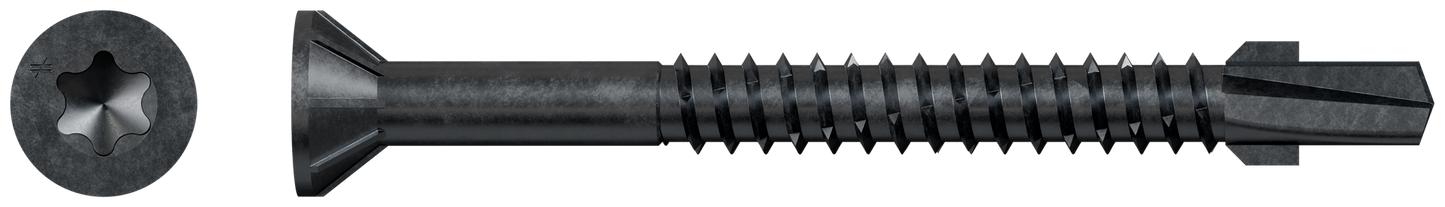 Simpson Strong-Tie TBP1260S Strong-Drive® TB WOOD-TO-STEEL Screw (Collated) — #12 x 2-3/8 in. Black Phos. (1000-Qty) (Pack of 100)
