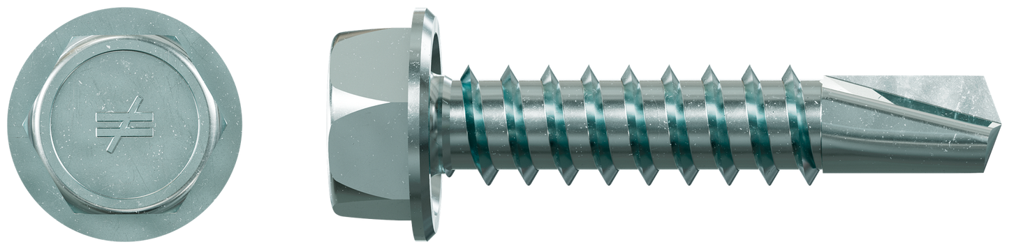 Simpson Strong-Tie X1S1214 Strong-Drive® Self-Drilling X Metal Screw (Collated) — #12 x 1 in. 5/16 Hex, Clear Zinc (1500-Qty) (Pack of 100)