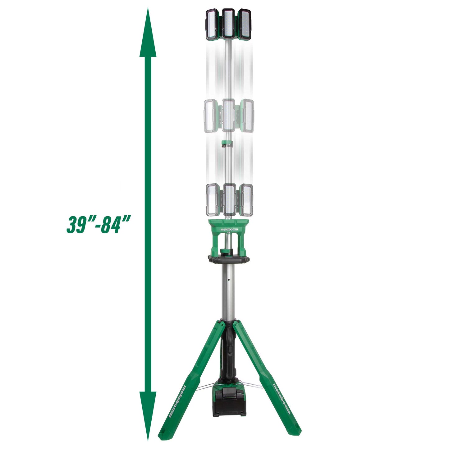 Luz de obra con trípode LED inalámbrica Metabo HPT UB18DGQ4M MultiVolt™ de 18 V y 4000 lúmenes
