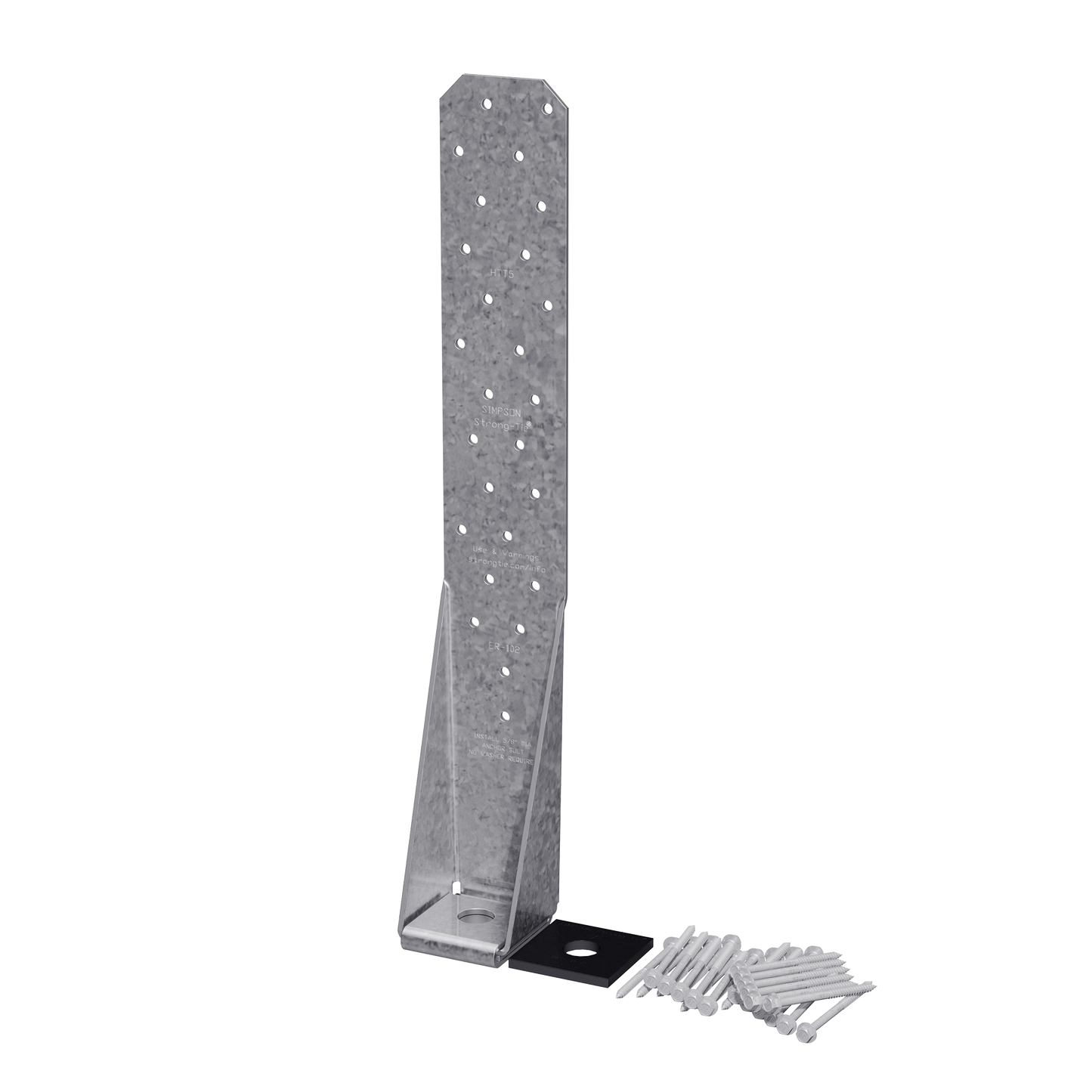 Simpson Strong-Tie HTT5KT HTT 16-in. Heavy Tension Tie for 5/8-in. Anchor with Bearing Plate and Screws
