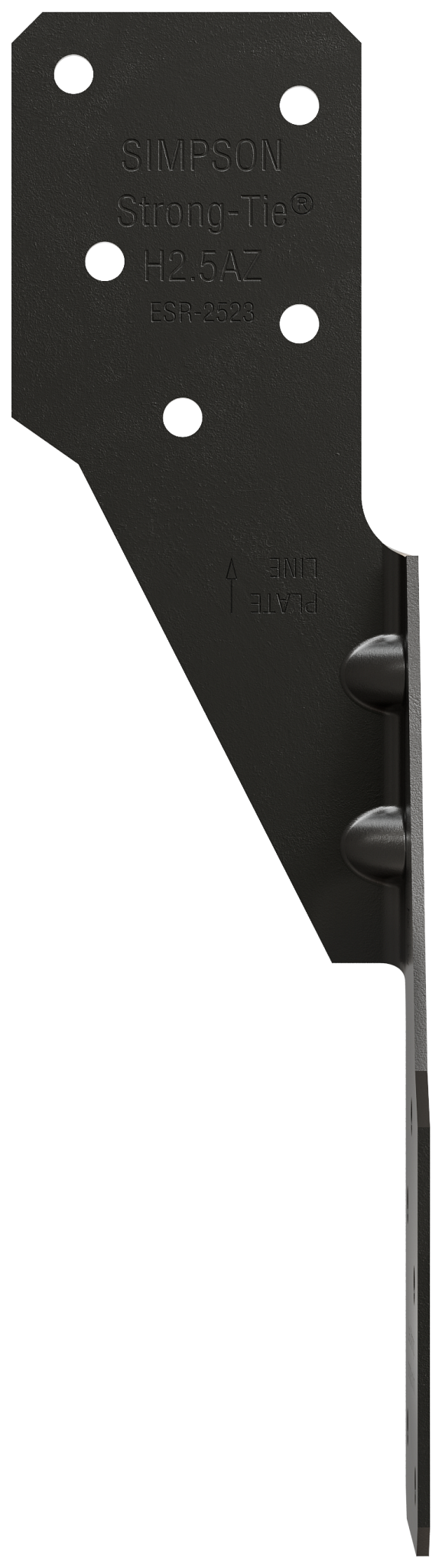 Simpson Strong-Tie H2.5APC Outdoor Accents® H2.5APC 18-Gauge ZMAX®, Black Powder-Coated Hurricane Tie (Pack of 12000)