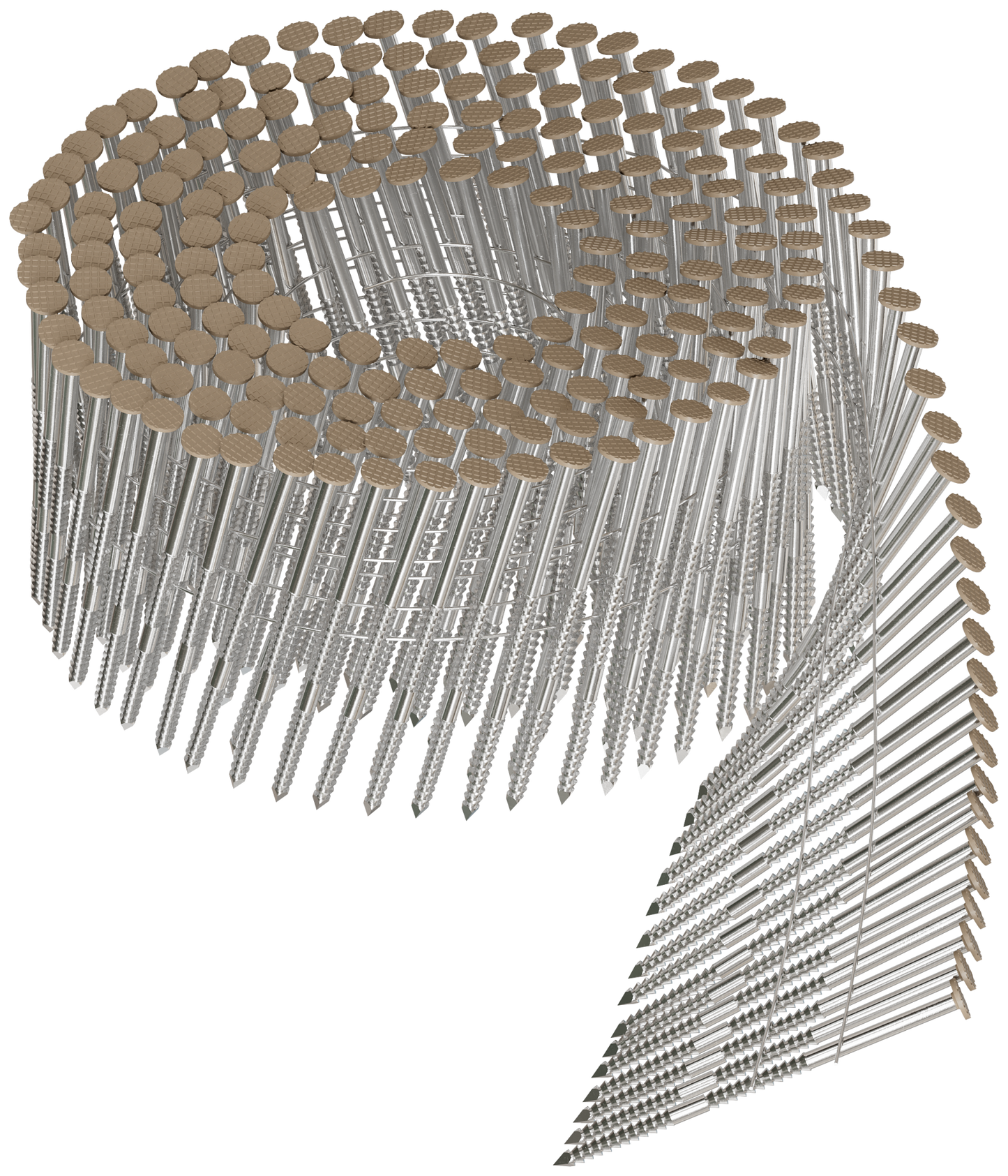 Simpson Strong-Tie S13A225CCT 15° Wire Coil, Painted Full Round Head, Ring-Shank Nail — 2-1/4 in. x .092 in. Type 304, Tan (3600-Qty) (Pack of 90)
