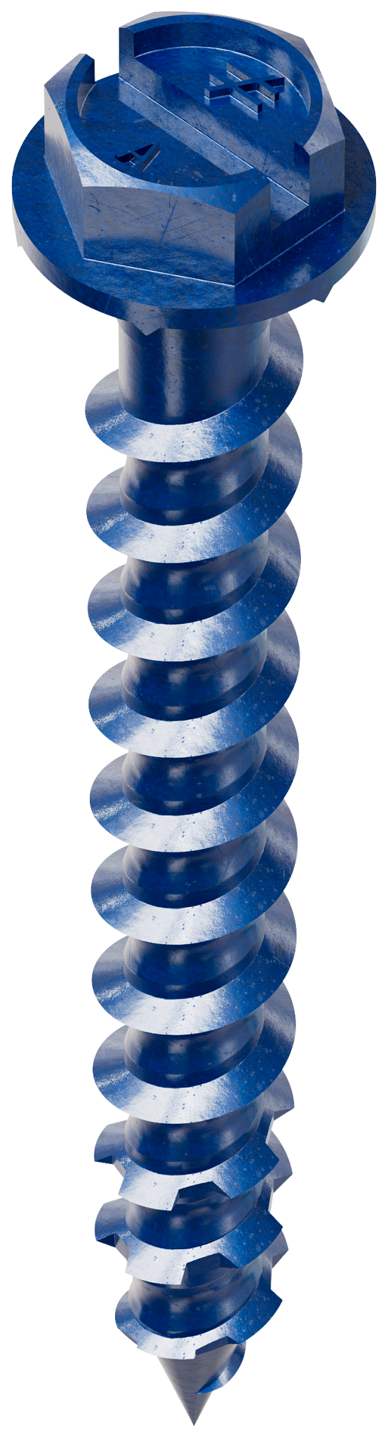 Simpson Strong-Tie TNT18134H Titen Turbo™ — 3/16 in. x 1-3/4 in. Hex-Head Concrete and Masonry Screw, Blue (100-Qty)