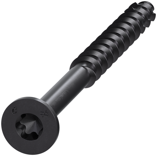 Simpson Strong-Tie TNTBL18234TF Titen Turbo™ — 3/16 in. x 2-3/4 in. 6-Lobe Flat-Head Concrete and Masonry Screw, Black (100-Qty) (Pack of 5)
