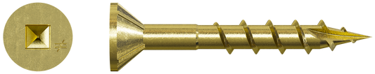 Simpson Strong-Tie WSC114S-17 WSC Wood Screw (Collated) — #8 x 1-1/4 in. #2 Square, Flat Head, Yellow Zinc (2500-Qty)