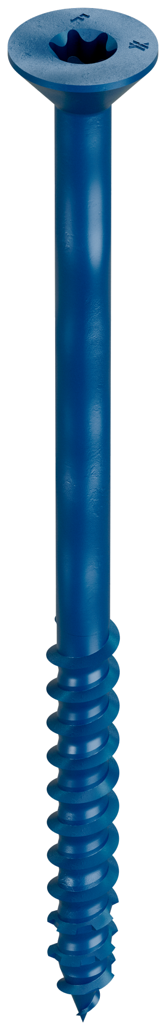 Simpson Strong-Tie TNT25400TFC25 Titen Turbo™ — 1/4 in. x 4 in. 6-Lobe Flat-Head Concrete and Masonry Screw, Blue (25-Qty) (Pack of 4)