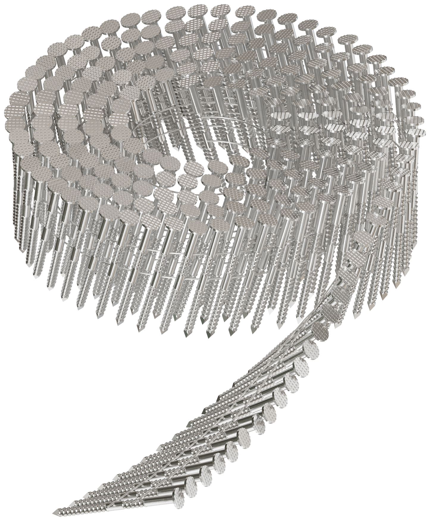 Simpson Strong-Tie S13A150SNBP 15° Wire Coil, Full Round Head, Ring-Shank Siding Nail — 1-1/2 in. Type 304 (1500-Qty) (Pack of 4)