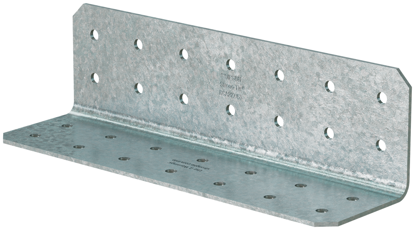 Simpson Strong-Tie RCA227/68-R55 RCA 2 in. x 2 in. x 7 in. 14-Gauge Galvanized Rigid Connector Angle (55-Qty)