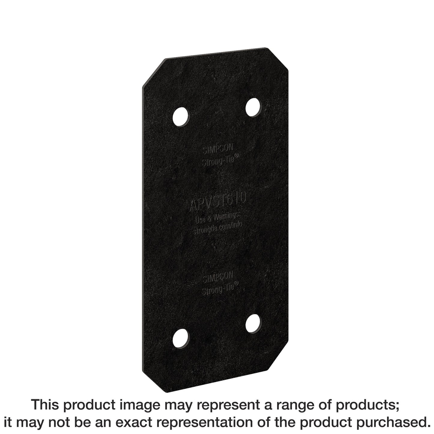 Simpson Strong-Tie APVST610 Outdoor Accents® Avant Collection™ 5 in. x 9-3/4 in. ZMAX®, Black Powder-Coated Strap for 6x