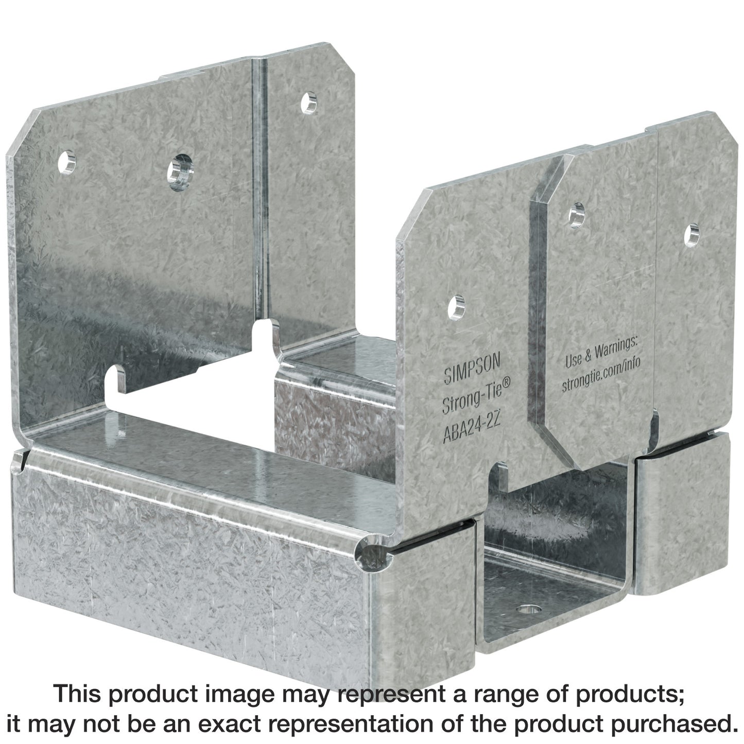 Simpson Strong-Tie ABA24-2Z ABA ZMAX® Galvanized Adjustable Standoff Post Base for Double 2x4 (Pack of 720)
