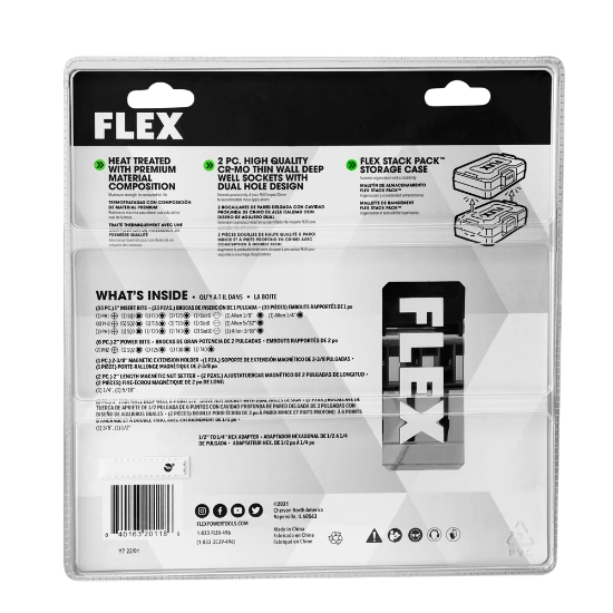 FLEX FAM10103-45 Impacks 45-Piece Impact Driver Bit Set