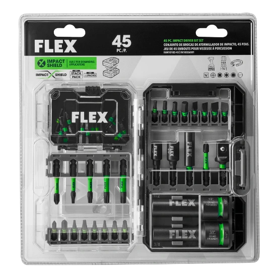 FLEX FAM10103-45 Impacks 45-Piece Impact Driver Bit Set
