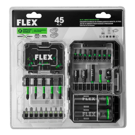 FLEX FAM10103-45 Impacks 45-Piece Impact Driver Bit Set