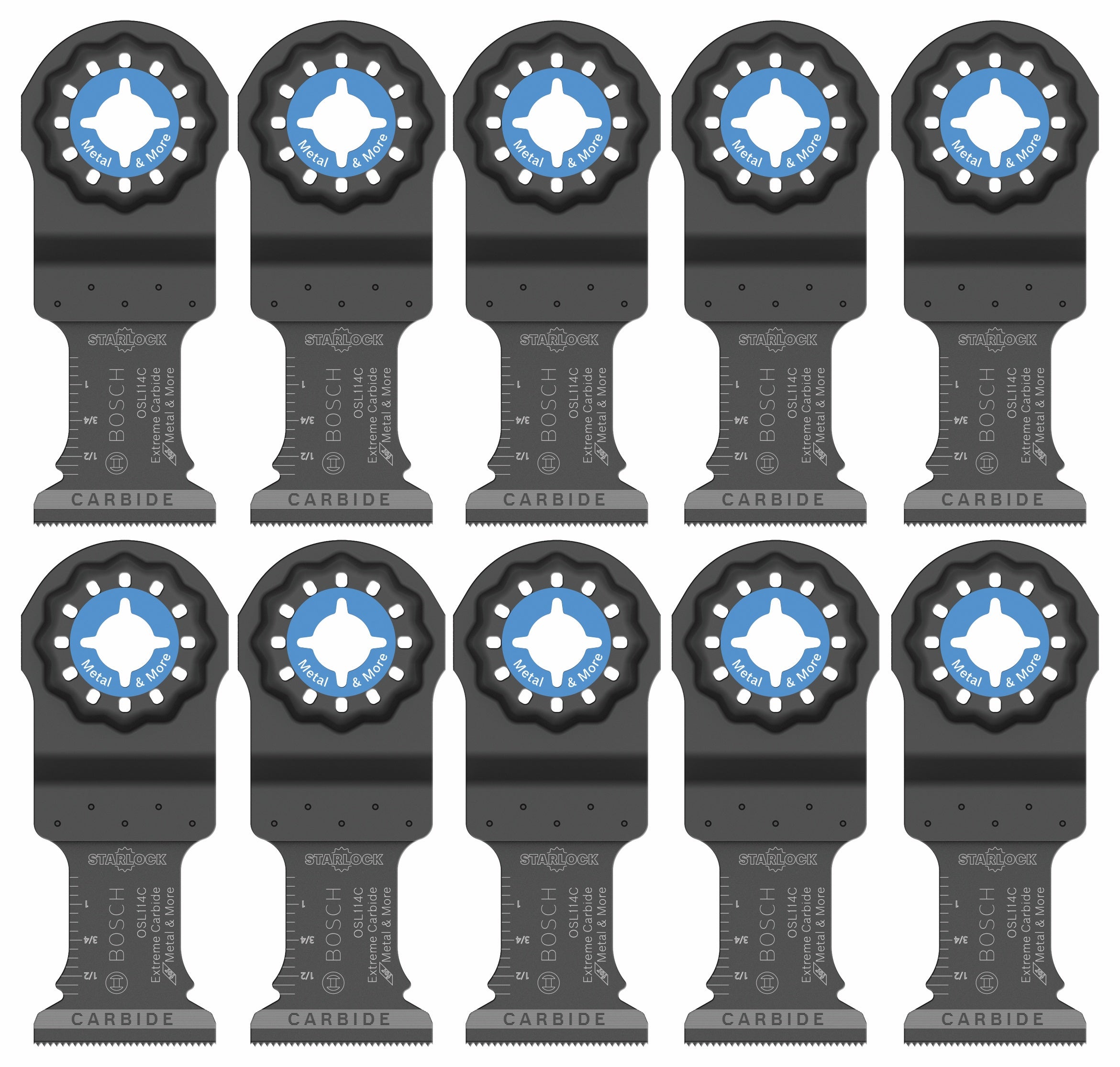 BOSCH OSL114C-10 1-1/4 In. Starlock® Oscillating Multi Tool Carbide Plunge Cut Blade 10 Pk.