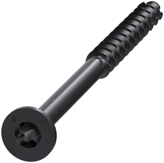 Simpson Strong-Tie TNTBL18314TF Titen Turbo™ — 3/16 in. x 3-1/4 in. 6-Lobe Flat-Head Concrete and Masonry Screw, Black (100-Qty)