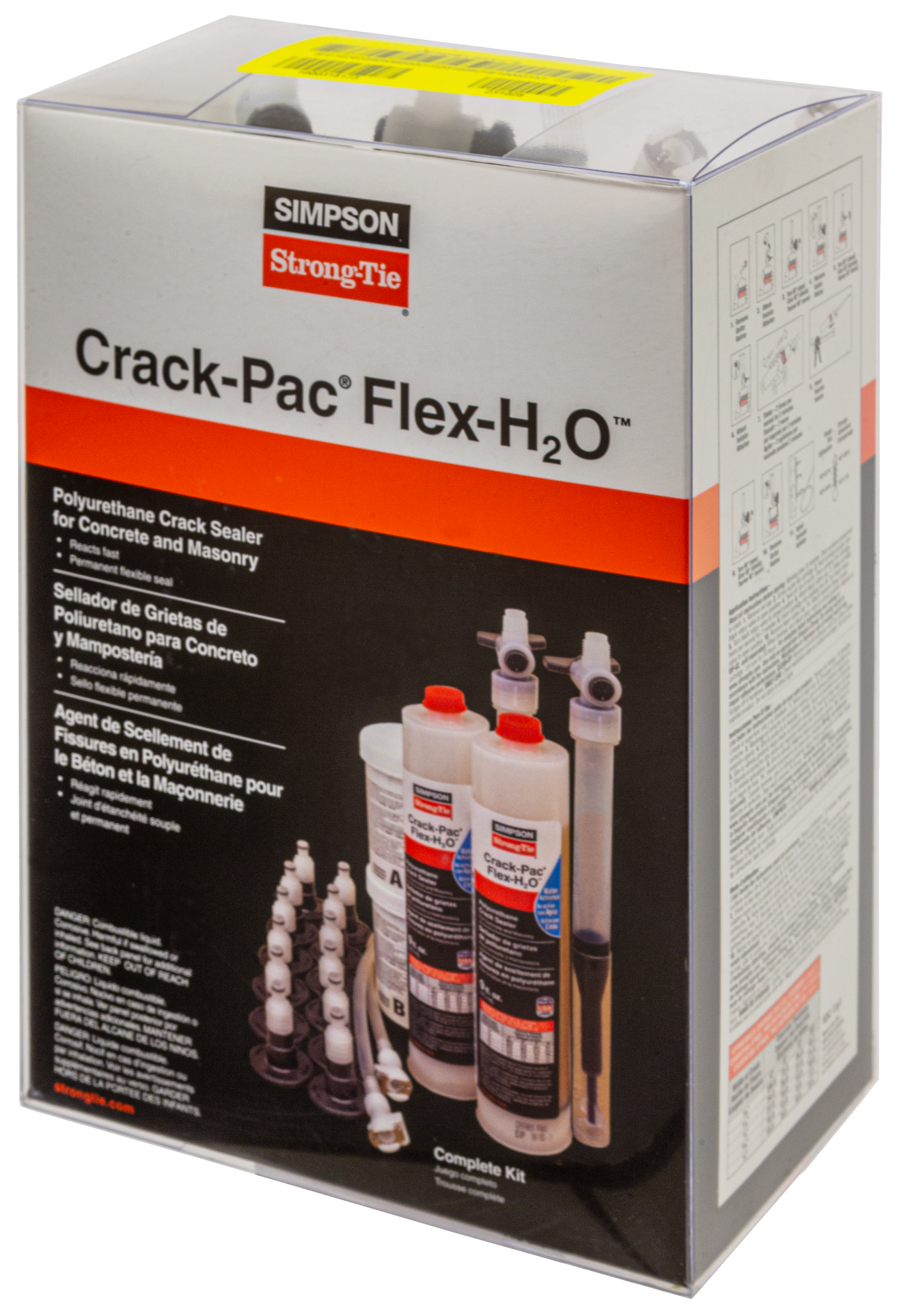 Simpson Strong-Tie CPFH09KT Crack-Pac® Flex-H2O™ 9 oz. Polyurethane Crack Sealer Injection Kit (2 Cartridges) (Pack of 2)