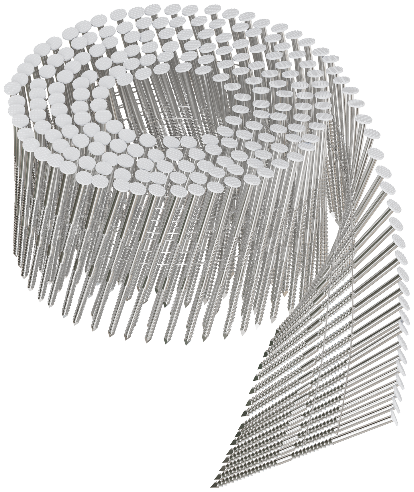 Simpson Strong-Tie S13A250CWH 15° Wire Coil, Painted Full Round Head, Ring-Shank Nail — 2-1/2 in. x .092 in. Type 304, White (3600-Qty) (Pack of 90)