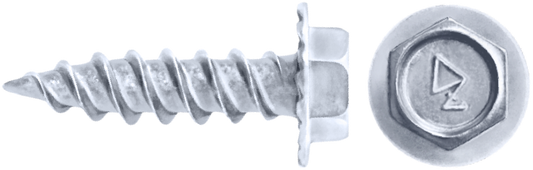 DAGGERZ SMCT08034WHT 8 x 3/4 unslotted hex washer head w/serrations sheet metal screws dagger-guard white