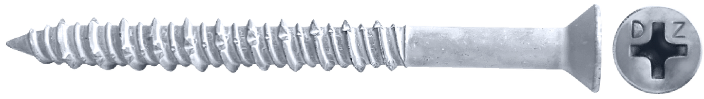 DAGGERZ CONCTF0316234WHTB 3/16 x 2-3/4 phillips flat concrete screws dagger-guard white