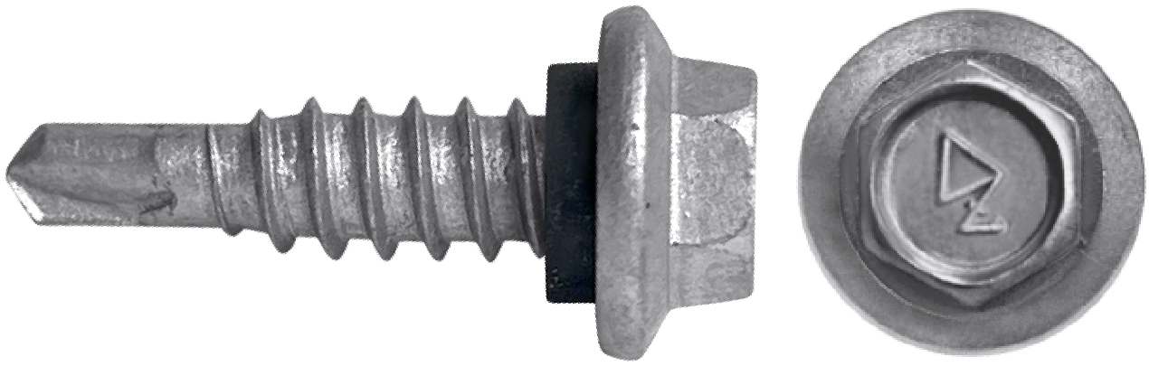 DAGGERZ FLGSD1CT14078 14 x 7/8 hex flange head self drill screws with rubber washer #1 stitch point dagger-guard
