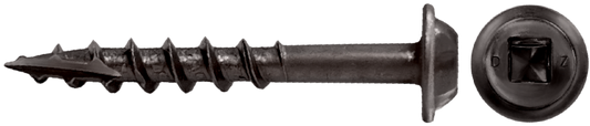 DAGGERZ DLRWSQL08112 8 x 1-1/2 square round washer head type 17 coarse wood screws lubricized