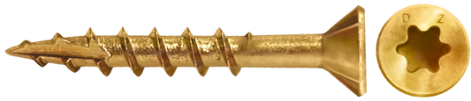 DAGGERZ DKSTY081104 8 x 1-1/4 star flat w/nibs type 17 deck screws yellow zinc