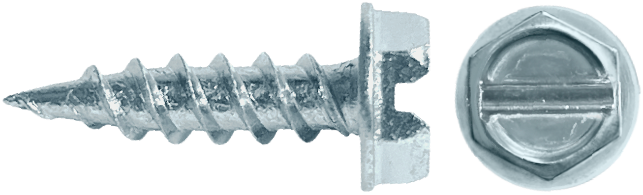 DAGGERZ NDLZ07012 7 x 1/2 slotted hex washer head needle point screws zinc