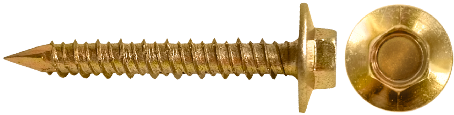 DAGGERZ QCZ1440 1/4 x 4 hex flange concrete screws yellow zinc