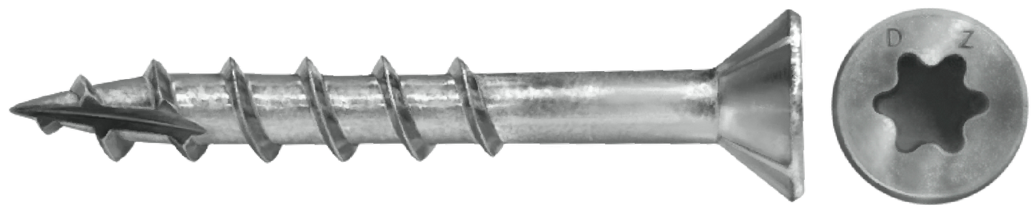 DAGGERZ DKSTSS08158 8 x 1-5/8 star flat w/nibs type 17 deck screws 305 stainless steel