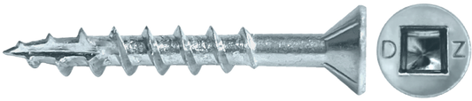 DAGGERZ DLFLSQZ10112 10 x 1-1/2 square flat w/nibs type 17 coarse wood screws zinc