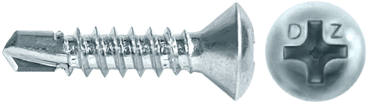 DAGGERZ OPSDZ06100 6 x 1 phillips oval head self drill screws zinc