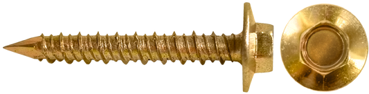 DAGGERZ QCZ14214 1/4 x 2-1/4 hex flange concrete screws yellow zinc